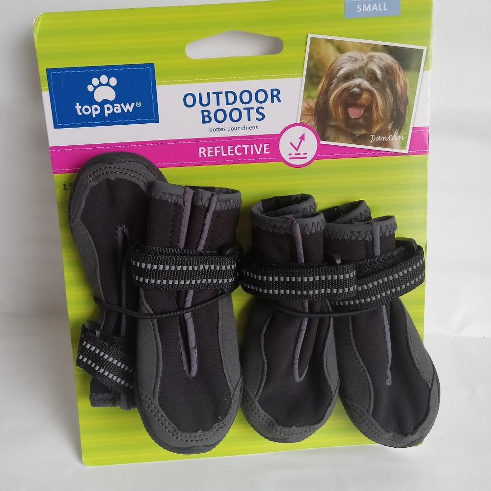 Top Paw Reflective Outdoor Dog Boots - Black